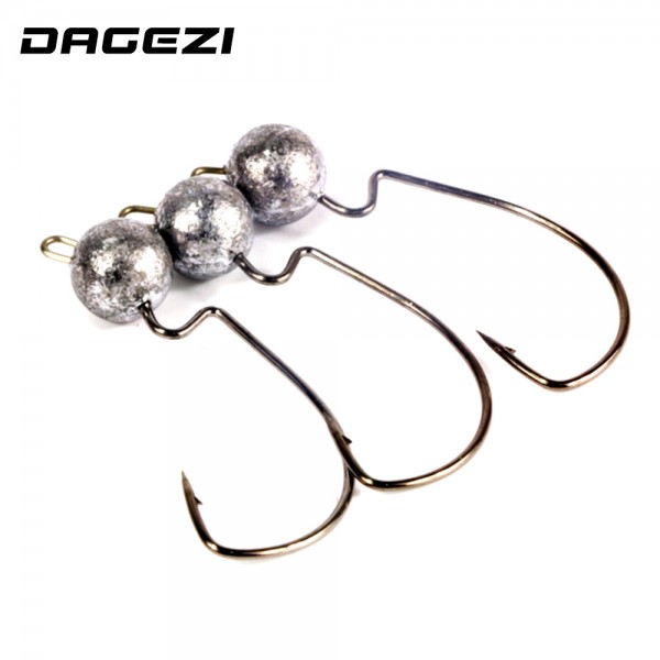 DAGEZI 5pcs/lot crank Jig head hook 3.5g 5g 7g fishing hook lead Jig lure hard baits soft worm fishing tackle accessories