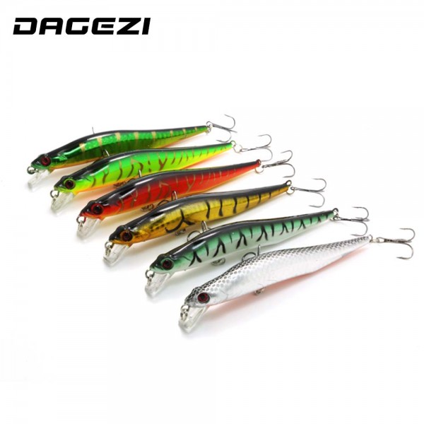 DAGEZI 6pcs/lot 14CM/11G Minnow Fishing lure Laser paint lures swimbait wobbler pesca artificial hard bait  fishing tackle 