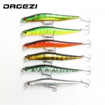 DAGEZI 6pcs/lot 14CM/11G Minnow Fishing lure Laser paint lures swimbait wobbler pesca artificial hard bait  fishing tackle 