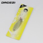 DAGEZI Luminous Metal Spinner Spoon Fishing Lure Hard Baits Sequins Noise Paillette with Feather Treble Hook 10/15/20g