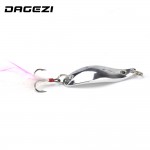 DAGEZI geometry Metal Sequins Fishing Lure Spoon Lure with Feather Noise Paillette Hard Baits Treble Hook Pesca Fishing Tackle