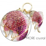 Dalaful Exquisite Enamel Crystal Fish Key Chains Holder Goldfish Bag Buckle HandBag Pendant For Car Keyrings KeyChains K239