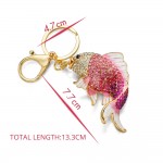 Dalaful Exquisite Enamel Crystal Fish Key Chains Holder Goldfish Bag Buckle HandBag Pendant For Car Keyrings KeyChains K239