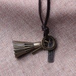 Delicate Jewelry Genuine Leather Necklace badminton Shape Pendant Necklace Cowhide jewelry