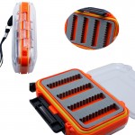 Double Side Waterproof Plastic Foam Fly Fishing Lure Bait Hook Storage Case Box