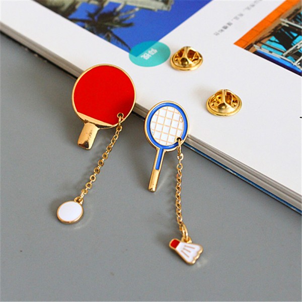 Elegant sports leisure series Badminton table tennis brooch female scarf buckle accessories The girl a birthday present  3.5cm