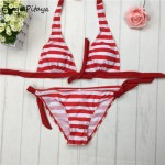 Evage Pitaya Sexy Bikinis Women Swimsuit Swimwear Female Halter Top Plaid Brazillian Bikini Set Bathing Suit Beach Wear Biquini