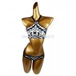 Factory outlets shoulders with black and white striped swimsuit sexy bikini women swimsuit professional NAYOOTON D020