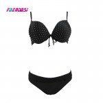 Faerdasi 2017 new sexy women bikini set swimwear backless straps rhinestone black bathing suit push up swimsuit Bikinis maillot 