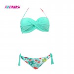 Faerdasi Floral print Bikini set Women push up Biquini 2017 New Bandage Swimsuit Summer Bandeau Swimwear Maillot de bain femme