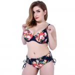 Fardas Mid waist bikini set plus size swimwear bathing suit women female push up big cup 2017 new hot sale