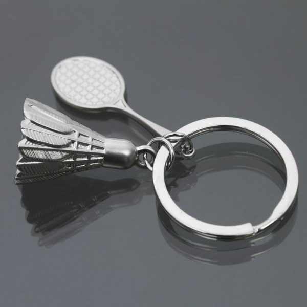 Fashion alloy mini Badminton racket Keychain men women sport lover Keyring shuttlecock Key Chain jewelry Gift