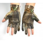 Fingerless Hunting Oak Camo Gel Fish Glove Camouflage Comfortable Anti Slip Elastic Fishing Gloves Skidproof Nonslip Thin Mitten