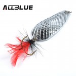 Fishing Lure AllBlue Spoon Bait 24g 6cm Artificial Lures Spinner Lure Metal Bait Fishing Tackle Armed With Feather Hook