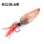 Fishing Lure AllBlue Spoon Bait 24g 6cm Artificial Lures Spinner Lure Metal Bait Fishing Tackle Armed With Feather Hook