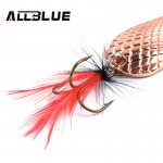 Fishing Lure AllBlue Spoon Bait 24g 6cm Artificial Lures Spinner Lure Metal Bait Fishing Tackle Armed With Feather Hook