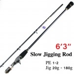 Free Shipping 1.9m 1+1 Section Jigging Rod Fishing Rod FUJI REEL SEAT AND RING Jig Rod CW 20-180g Slow Jigging Rod