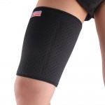 Free Shipping SX650 Sports Badminton Elastic Stretchy Thigh Brace Support  Wrap Band - Black