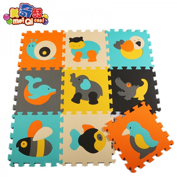 Free shipping 9pcs/set Puzzle carpet baby play mat floor puzzle mat EVA children foam carpet mosaic floor penguin fish crocodile