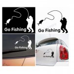 Free shipping Go Fishing Car Stickers , car styling go fishing vinyl decal sticker for Cars Acessories Decoration , 2pcs/lot