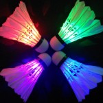 Free shipping New Lighting Badminton Dark Night Colorful LED Lighting Sport Badminton Light Spot Shuttlecock