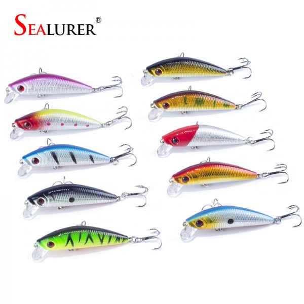 Free shipping sales promotion 7cm 8.5g sinking fishing lures 10pcs/lot hard plastic fishing bait with quality Hooks