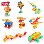 Funlock Duplo 70pcs Marble Run Plastic Slide Building Blocks Set for Kid Fun Educational Toys Gift for Children