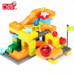 Funlock Duplo 70pcs Marble Run Plastic Slide Building Blocks Set for Kid Fun Educational Toys Gift for Children