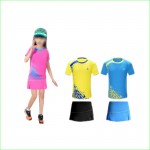 Girl Tennis Badminton Suits With Children Tee Shirt and Sports Skirt Quick Dry