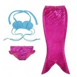 Girls Swimwear Children Mermaid Three Piece Swim Suit Set Water Sports Clothing Set Kids Bikini Set With Fishtail Swim Wear