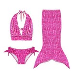 Girls Swimwear Children Mermaid Three Piece Swim Suit Set Water Sports Clothing Set Kids Bikini Set With Fishtail Swim Wear