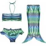 Girls Swimwear Children Mermaid Three Piece Swim Suit Set Water Sports Clothing Set Kids Bikini Set With Fishtail Swim Wear