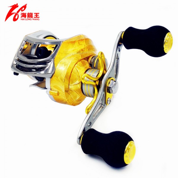 Gold Magnetic Brake 19BB Saltwater Baitcasting Reel top Brand Fishing Bait casting Reel Left Right Handle Coil Water Drop Wheel