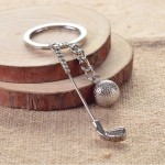 Golf /Table Tennis/ Badminton/ Tennis Keychain for Keys Metal Sports Ball Key Ring Holder DIY Keychains for Couples 