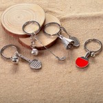 Golf /Table Tennis/ Badminton/ Tennis Keychain for Keys Metal Sports Ball Key Ring Holder DIY Keychains for Couples 