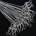 Goture 100Pcs Fishing Line With Fishhook Trace Wire Leader Swivel Snap Fishing Trace Lures Leash Spinning Expert