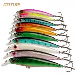 Goture 10pcs fishing lures with hooks deep swim hard bait 11CM 13G artificial baits minnow fishing wobbler Diving Depth 0.6-2.0m