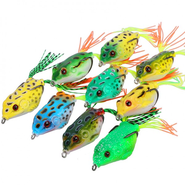 Goture 18pcs/9pcs Frog Fishing Lure 5.5cm/12.1g Topwater Wobble Artificial Bait Soft Lure For Bass Snakehead Fishing