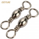 Goture 200pcs Barrel Swivel Stainless Steel Sea Fishing Hook Connector Fishing Hook Snap Size 10, 8, 6, 4, 2, 1/0, 3/0, 5/0