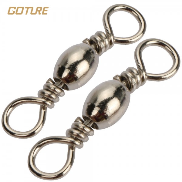 Goture 200pcs Barrel Swivel Stainless Steel Sea Fishing Hook Connector Fishing Hook Snap Size 10, 8, 6, 4, 2, 1/0, 3/0, 5/0