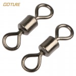 Goture 200pcs/lot Rolling Fishing Swivel MS Size 8, 6, 4, 2 Sea Rock Fishing tackle Fishhooks Accessories Strong Swivels