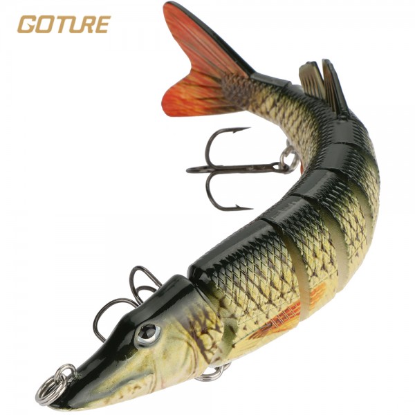 Goture 20cm/7.87in 65g/2.29oz  Fishing Lure Lifelike Wobbler Pike Multi-section Hard Lures Two Hooks Fishing Accessory 8 colors 