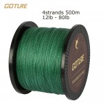 Goture 4 Strands 500M PE Braided Fishing Line Multifilament Wire Leader Rope Line for Sea Fishing 8 10 20 30 40 60 LB