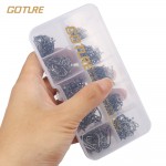 Goture 500pcs Black Carbon Steel Fishing Hooks Fishhooks  3# -12# 10 Sizes Plus Fishing Tackle Box