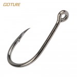 Goture 500pcs Black Carbon Steel Fishing Hooks Fishhooks  3# -12# 10 Sizes Plus Fishing Tackle Box