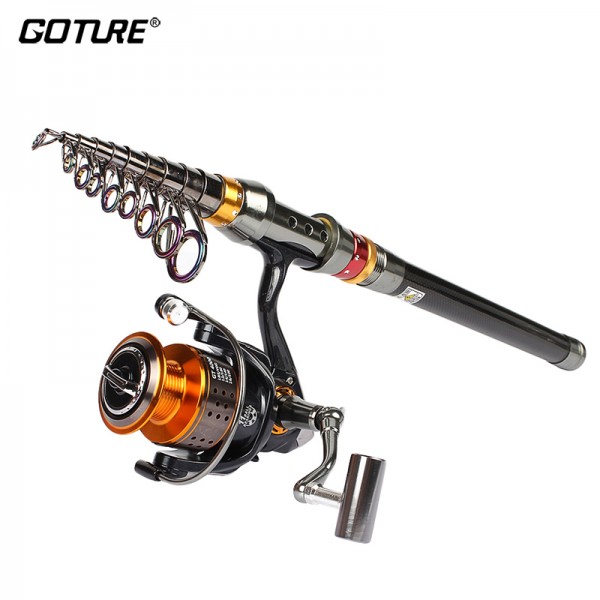 Goture Fishing Reel And Rod Set 2.7m 3.0m 3.6m Telescopic Fishing Rod + 11BB Spinning Reel GT 4000 Combo