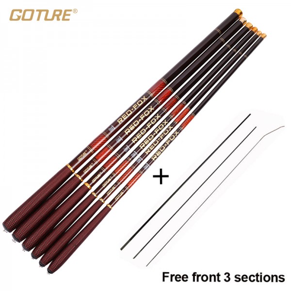 Goture Ultra Light Stream Hand Fishing Rod 2.7M 3.6M 4.5M 5.4M 6.3M 7.2m Telescopic Carbon Fiber Feeder Fishing Rod Carp Pole 