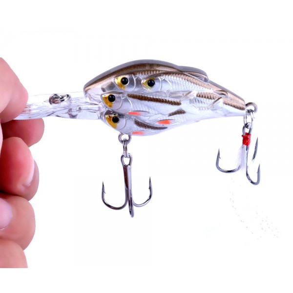 HENGJIA 1pc Diving Depth Crankbait Fishing Lures Swimbait Isca Artificial Bait floating Fishing Wobblers 7.5cm 9g pesca peche