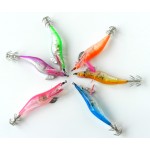 HENGJIA 2.5# 4 inch 10cm * 12.5g LED Electronic Squid Jig Luminous Fishing Wood Shrimp Lure