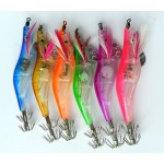 HENGJIA 2.5# 4 inch 10cm * 12.5g LED Electronic Squid Jig Luminous Fishing Wood Shrimp Lure